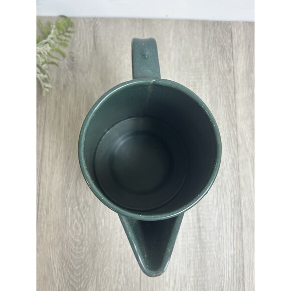 Vintage Coffee Pot Percolator, Camping Pot Enameled Green With White Speckles - Picture 7 of 13